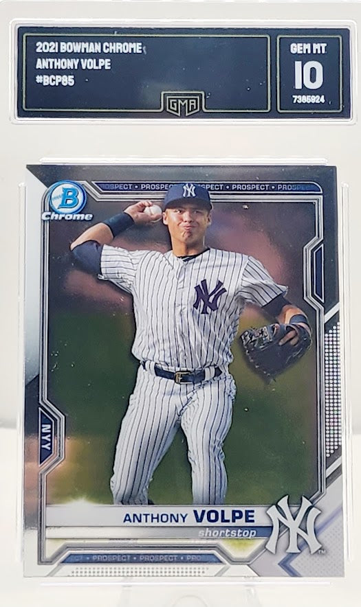 2021 Bowman Chrome Anthony Volpe #BCP85 GMA 10 GEM Mint - walk-of-famesports