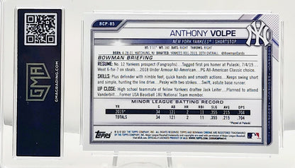 2021 Bowman Chrome Anthony Volpe #BCP85 GMA 10 GEM Mint - walk-of-famesports