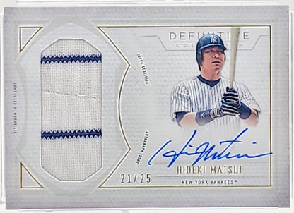 2019 Topps Definitive #DRAC-HM Hideki Matsui Auto Relics 21/25 GMA 9 Mint - walk-of-famesports