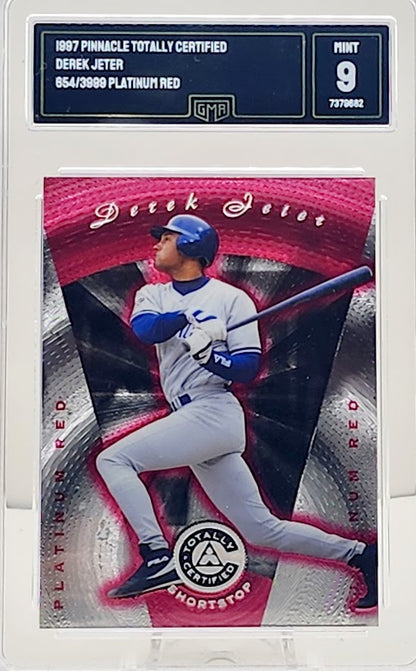 1997 Pinnacle Totally Certified #51 Derek Jeter Platinum Red 0654/3999 Yankees GMA 9 Mint - walk-of-famesports