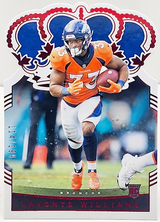 2021 Chronicles Crown Royale Javonte Williams Red RC #114/199 #CR-16 Denver - walk-of-famesports