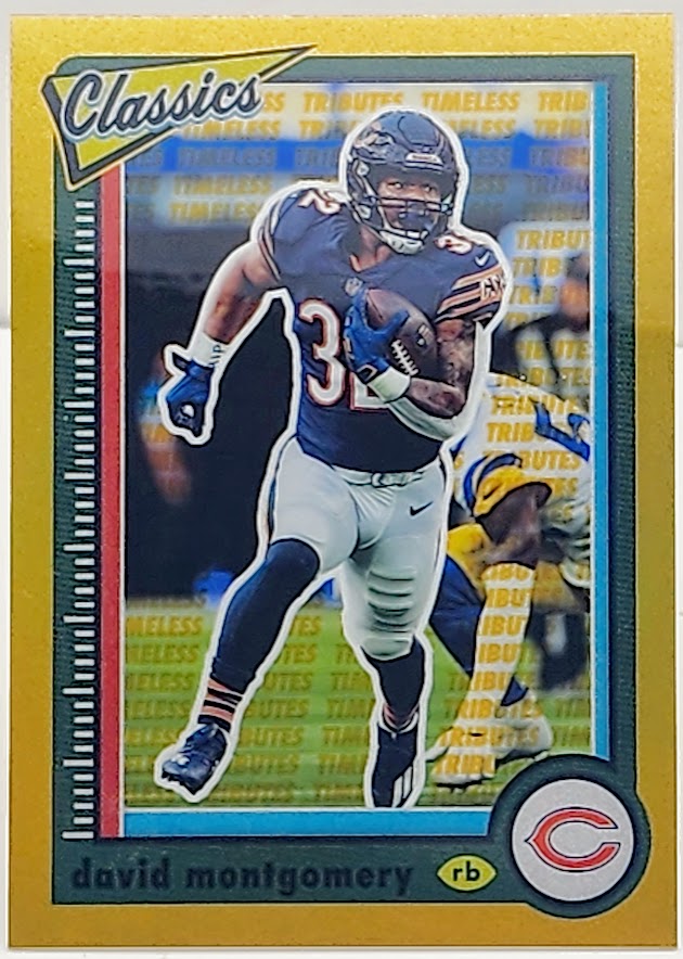2022 Panini Classics #15 David Montgomery Timeless Tributes Gold #19/60 Bears - walk-of-famesports