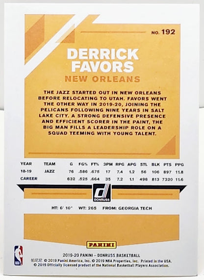 2019-20 Panini Donruss Holo Green and Yellow Laser Derrick Favors #192 - walk-of-famesports