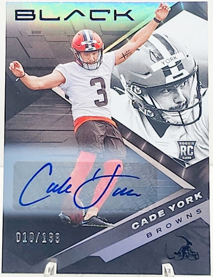 Cade York 2022 Panini Black Football Rookie Autograph #172 Browns /199 - walk-of-famesports