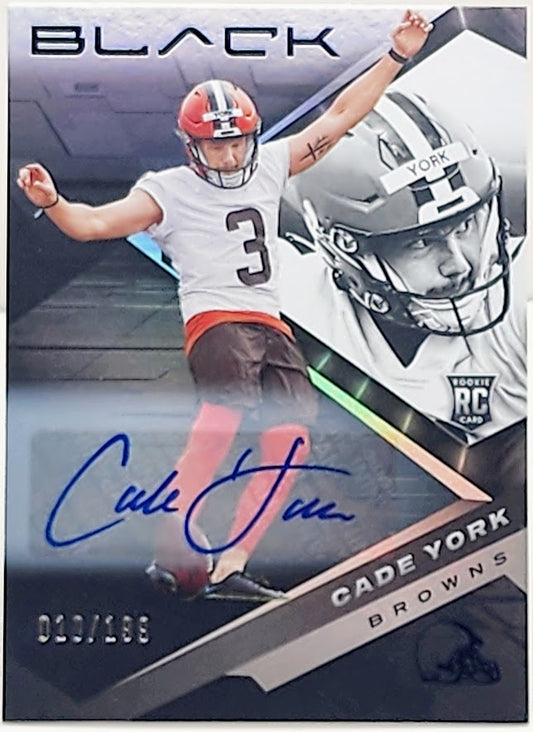 Cade York 2022 Panini Black Football Rookie Autograph #172 Browns /199 - walk-of-famesports