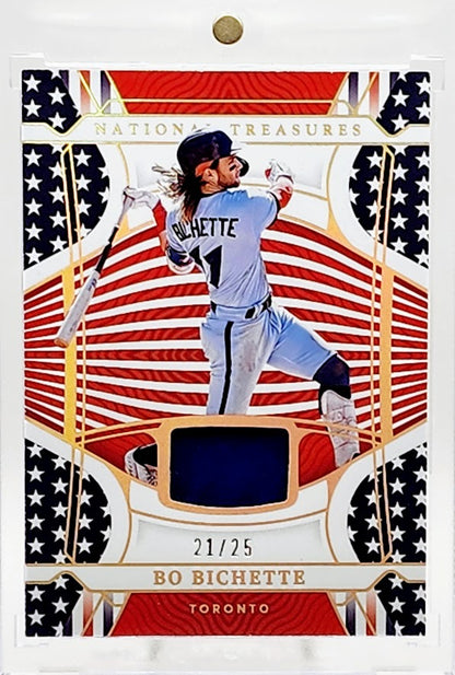 2022 National Treasures Bo Bichette Red White Blue /25 #RWB-BB Toronto Blue Jays