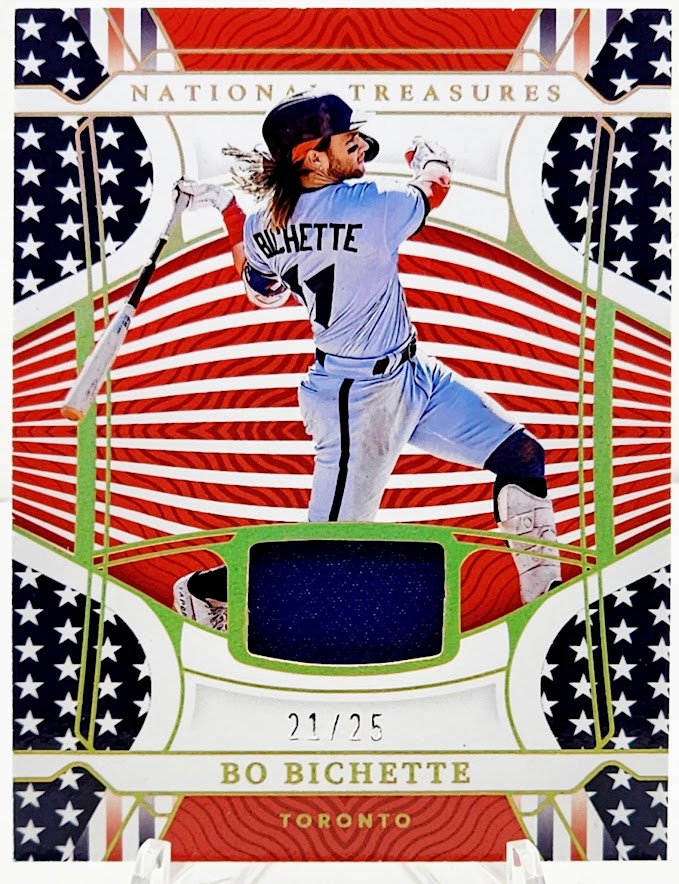 2022 National Treasures Bo Bichette Red White Blue /25 #RWB-BB Toronto Blue Jays