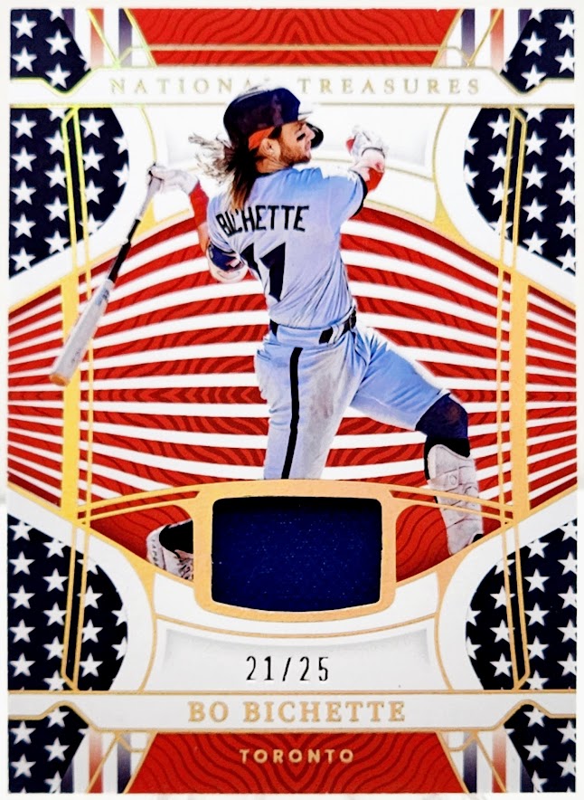 2022 National Treasures Bo Bichette Red White Blue /25 #RWB-BB Toronto Blue Jays