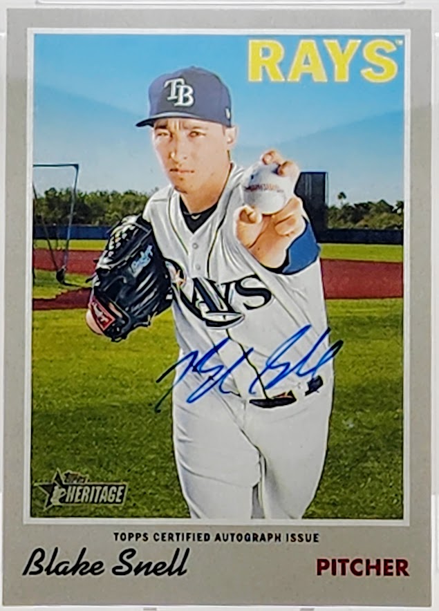 2019 Topps Heritage Real One Auto Blake Snell #ROA-BS PSA 9 MT Auto Pop 1