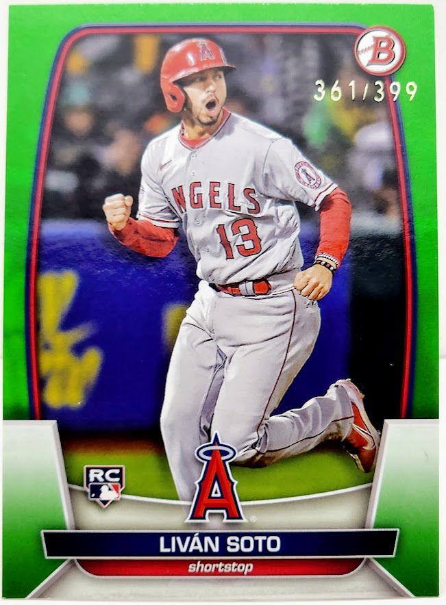 2023 Bowman Livan Soto RC #46 Neon Green Parallel #302/399 Angels