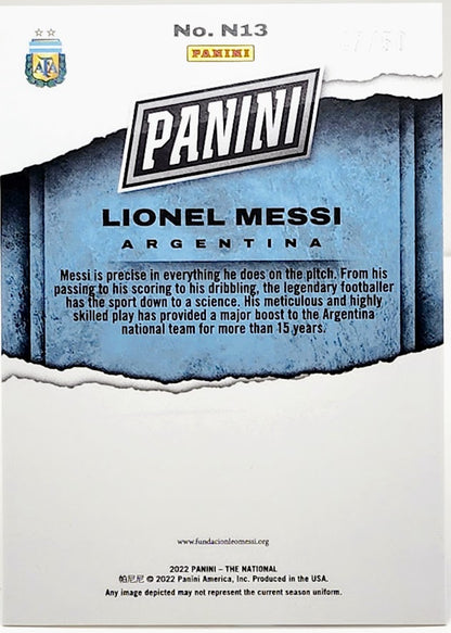 2022 Panini National Convention Insert Blue #N13 Lionel Messi /50