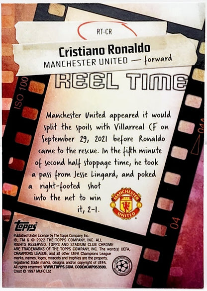 2021-22 Cristiano Ronaldo Reel Time Stadium Club Chrome #RT-CR