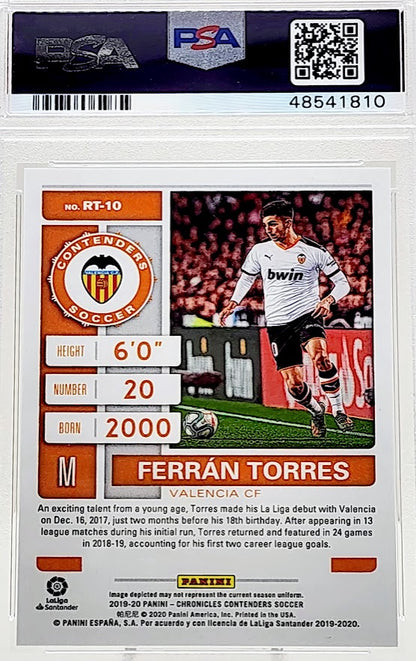 2019 Panini Chronicles Contenders Rookie Ticket #RT10 Ferran Torres PSA 10 RC