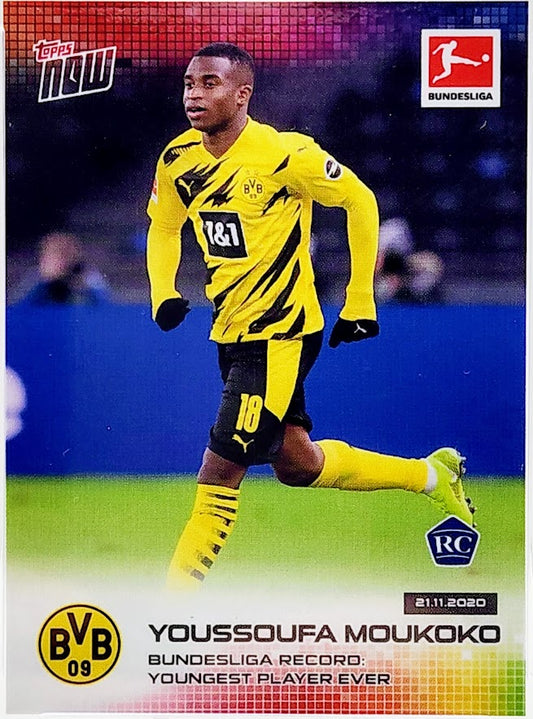 2020/21 Topps Now Bundesliga Youssoufa Moukoko #45 RC Rookie PSA 10 Gem Mint