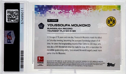 2020/21 Topps Now Bundesliga Youssoufa Moukoko #45 RC Rookie PSA 10 Gem Mint