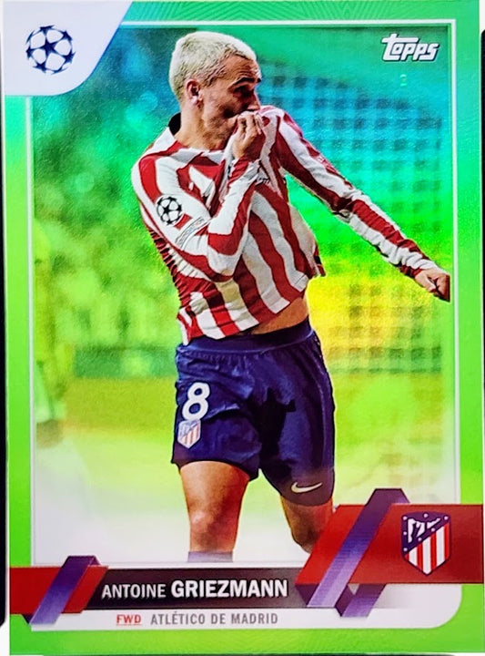 2022-23 Topps UEFA Club Competitions #65 Antoine Griezmann Neon Green 6/199 ISA 10