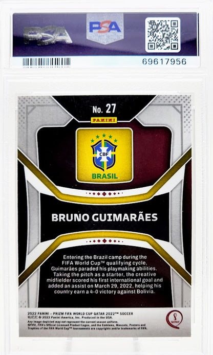 2022 Panini World Cup Prizm Bruno Guimaraes RC Brazil #27 PSA 9 Mint