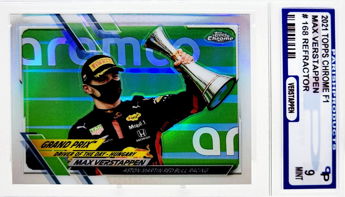2021 Topps Chrome F1 Max Verstappen Refractor #168 Parish 9 Mint