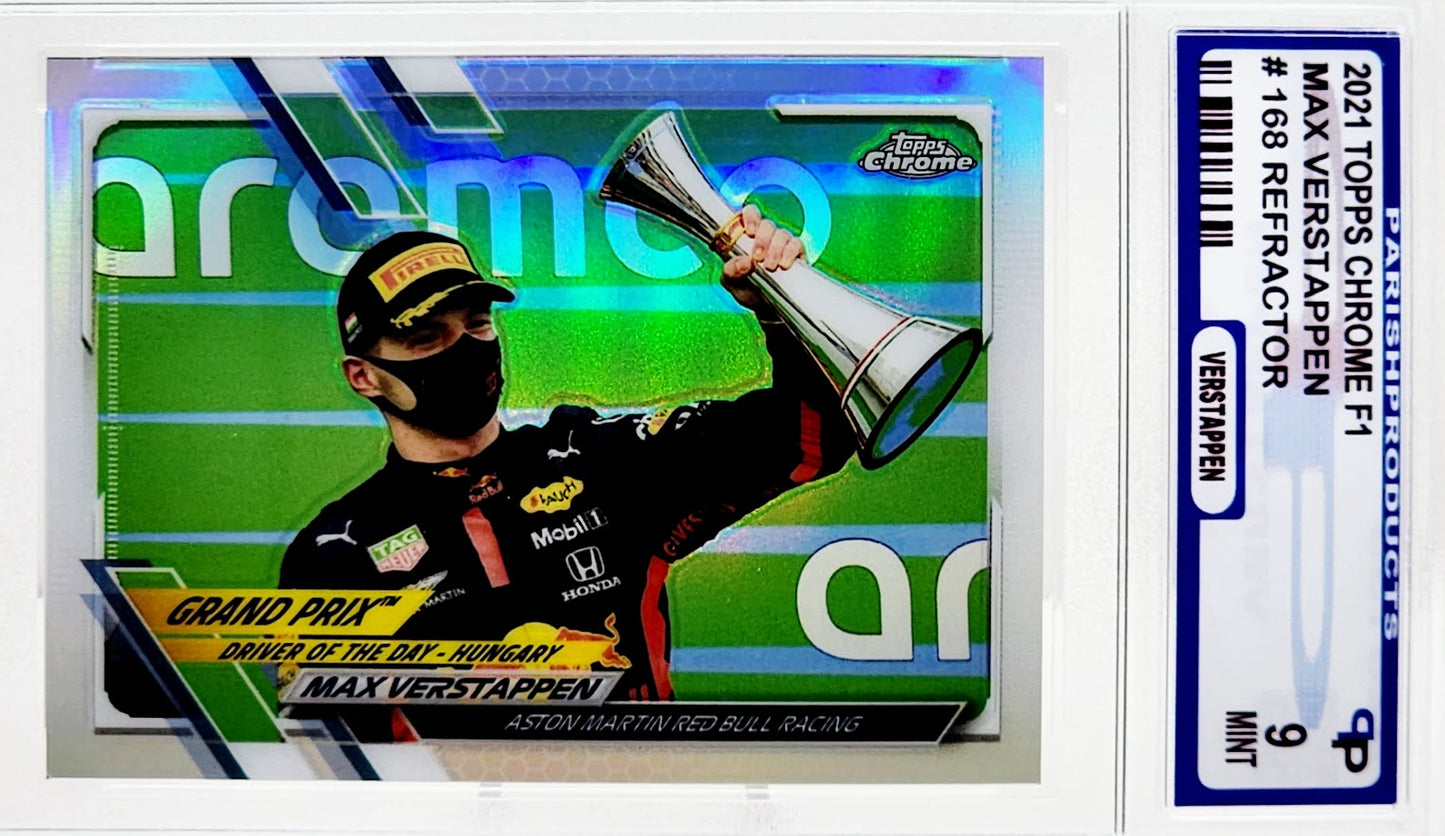 2021 Topps Chrome F1 Max Verstappen Refractor #168 Parish 9 Mint