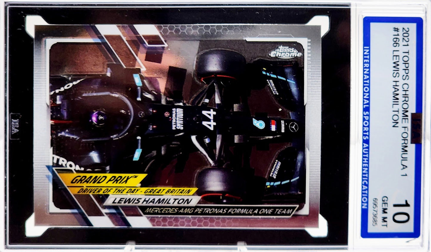 2021 Topps Chrome F1 #166 Lewis Hamilton Refractor SP ISA 10 Gem Mint Mercedes AMG