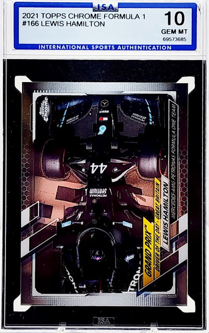 2021 Topps Chrome F1 #166 Lewis Hamilton Refractor SP ISA 10 Gem Mint Mercedes AMG