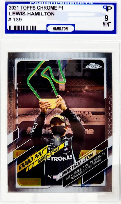 2021 TOPPS CHROME F1 LEWIS HAMILTON #139 Parish 9 Mint