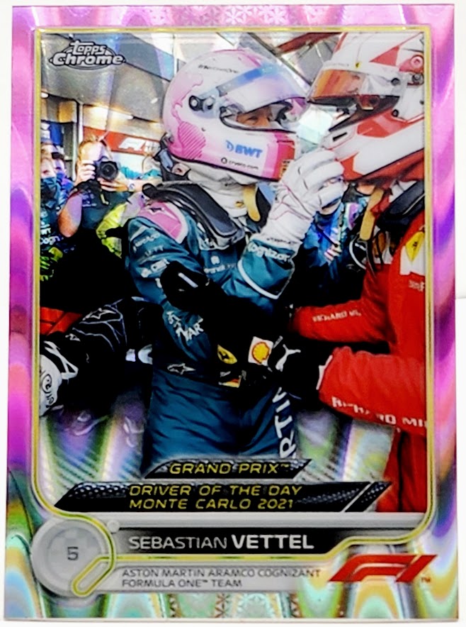 2022 Topps Chrome F1 #177 Pink Raywave Grand Prix Monte Carlo SEBASTIAN VETTEL /75
