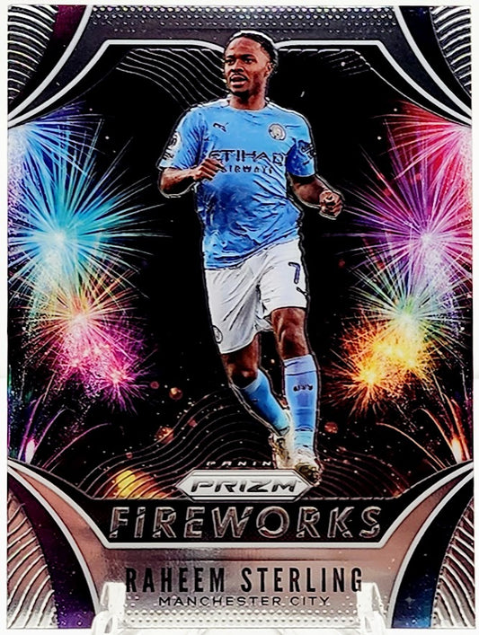 2020-21 Panini EPL Soccer Prizm RAHEEM STERLING FIREWORKS # 7 - NEW ENGLAND