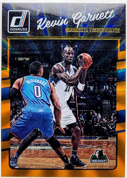 2016-17 Donruss Kevin Garnett Holo Orange Laser #129 Boston Celtics Beckett 9 Mint
