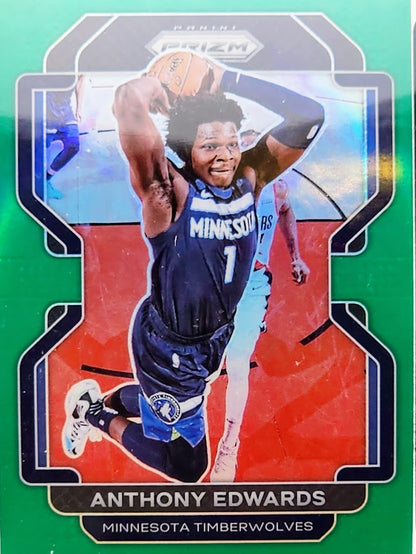 2021 Panini Prizm #37 Anthony Edwards Green Prizm ISA 9 Mint