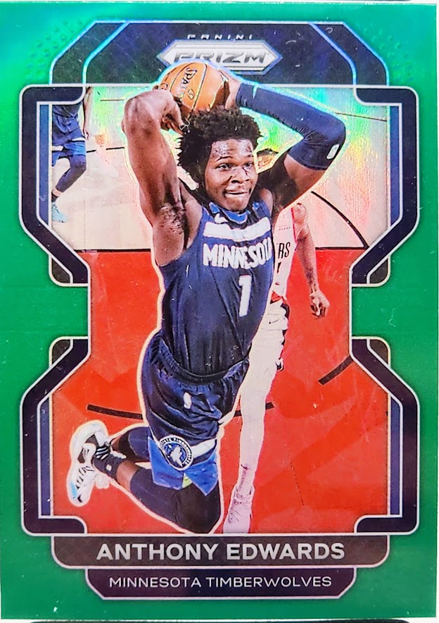 2021 Panini Prizm #37 Anthony Edwards Green Prizm ISA 9 Mint