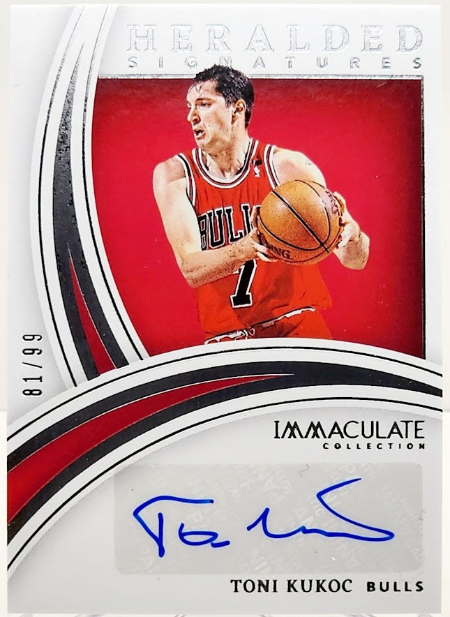 2021-22 Panini Immaculate Collection Past & Present Signatures Toni Kukoc Auto /99 Chicago Bulls #HS-TKK Card