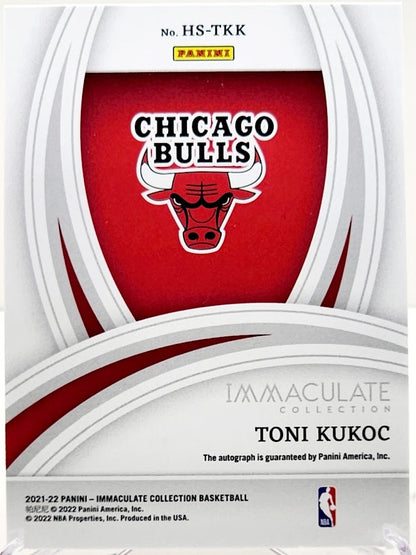 2021-22 Panini Immaculate Collection Past & Present Signatures Toni Kukoc Auto /99 Chicago Bulls #HS-TKK Card
