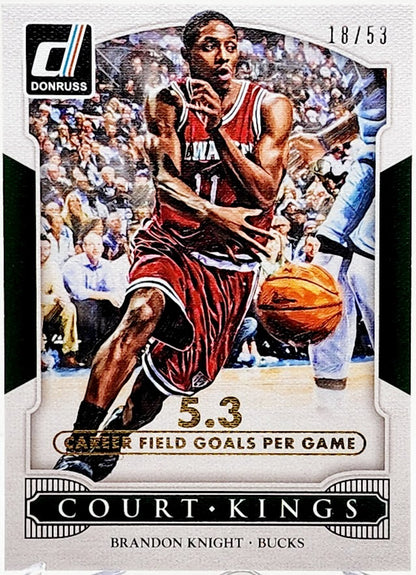 2014-15 Donruss Court Kings Stat Line Career Bucks Card #45 Brandon Knight /53