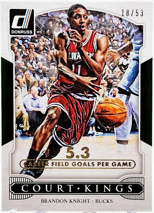 2014-15 Donruss Court Kings Stat Line Career Bucks Card #45 Brandon Knight /53
