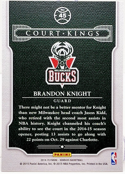 2014-15 Donruss Court Kings Stat Line Career Bucks Card #45 Brandon Knight /53