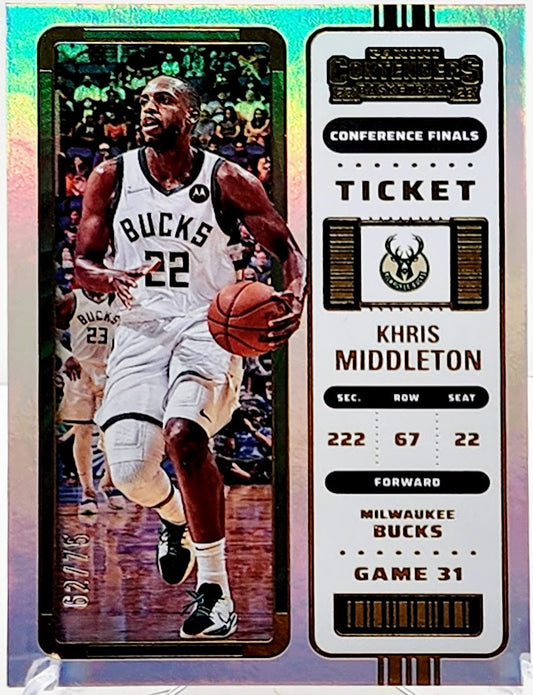 2022-23 Panini Contenders Conference Finals Ticket #37 Khris Middleton /75