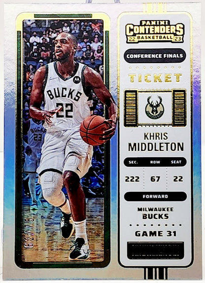 2022-23 Panini Contenders Conference Finals Ticket #37 Khris Middleton /75