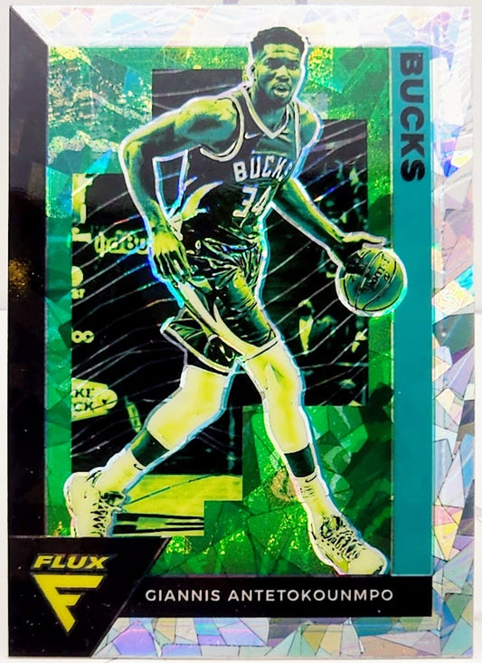 2020-21 Panini Flux Silver Cracked Ice Prizm #97 Giannis Antetokounmpo