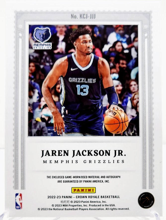 2022-23 Panini Crown Royale #KCJ-JJJ Jaren Jackson Jr. Kings Court Patch Auto /99