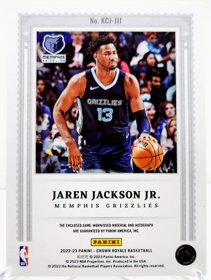 2022-23 Panini Crown Royale #KCJ-JJJ Jaren Jackson Jr. Kings Court Patch Auto /99