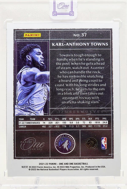 2021-22 Panini One and One #37 Karl-Anthony Towns /99 Base Card
