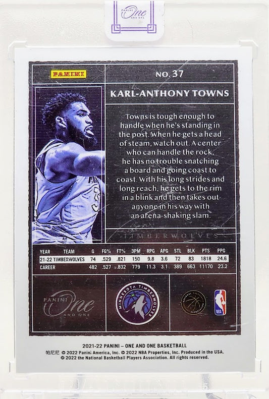 2021-22 Panini One and One #37 Karl-Anthony Towns /99 Base Card