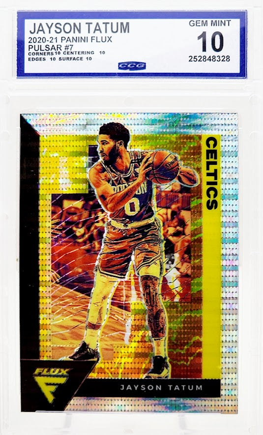 2020-21 Panini Flux Pulsar #7 Jayson Tatum CCG 10 Gem Mint