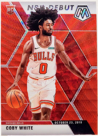 2019-20 Panini Mosaic NBA Debut RED Wave Coby White Rookie RC #264 PSA 10 GEM Mint