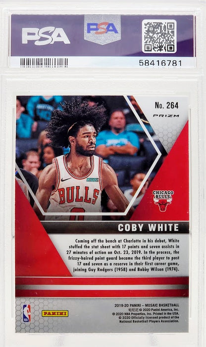 2019-20 Panini Mosaic NBA Debut RED Wave Coby White Rookie RC #264 PSA 10 GEM Mint