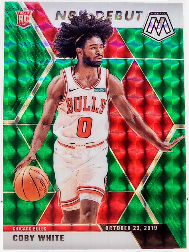 2019-20 Panini Mosaic NBA Debut Green Mosaic Coby White Rookie RC #264 PSA 10 GEM Mint
