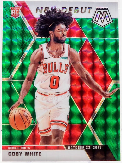 2019-20 Panini Mosaic NBA Debut Green Mosaic Coby White Rookie RC #264 PSA 10 GEM Mint