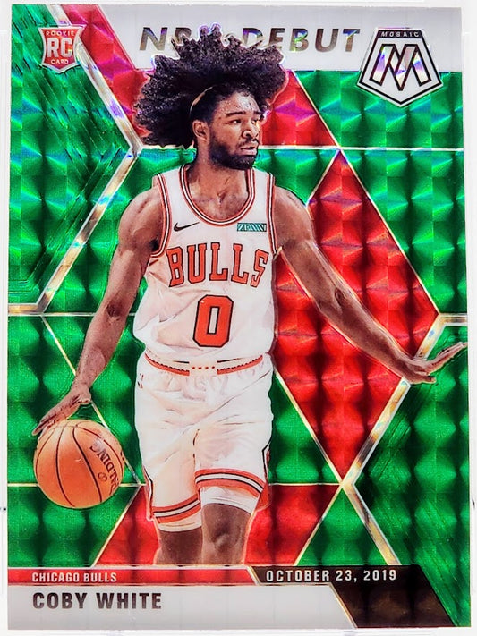 2019-20 Panini Mosaic NBA Debut Green Mosaic Coby White Rookie RC #264 PSA 10 GEM Mint
