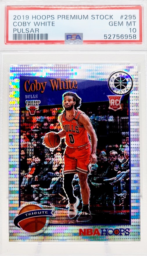 2019 Hoops Premium Stock Pulsar #295 Coby White PSA 10 GEM MINT